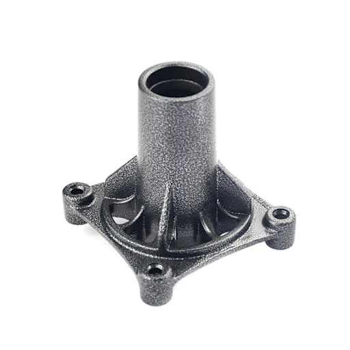 Aluminum alloy pressure cast bracket base with central bore and four mounting arms